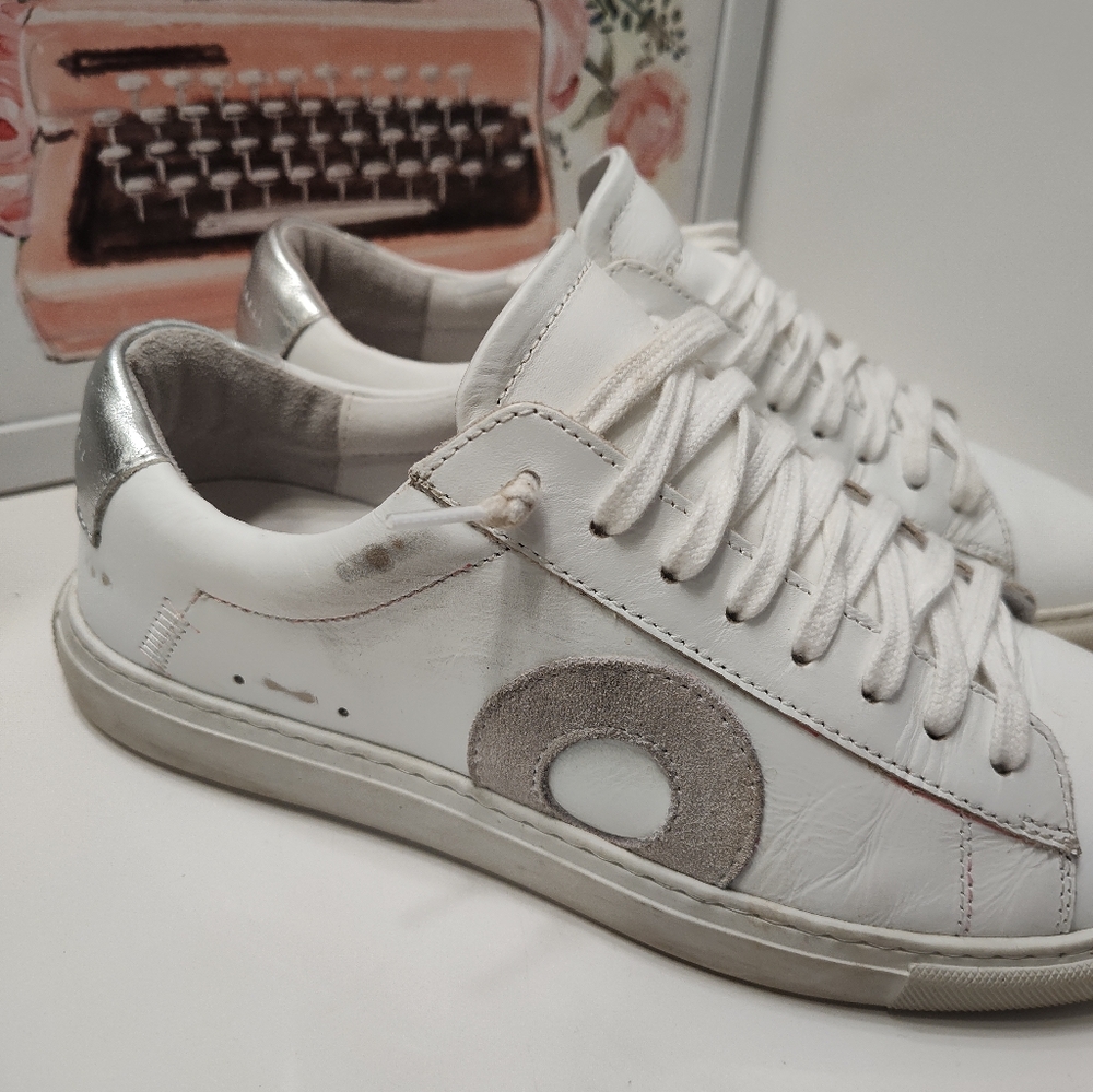 đ„°EUC Oliver Cabell Low 1 Vienna Distressed Look Leather Lace Up Sneaker Trainer - Picture 16 of 16